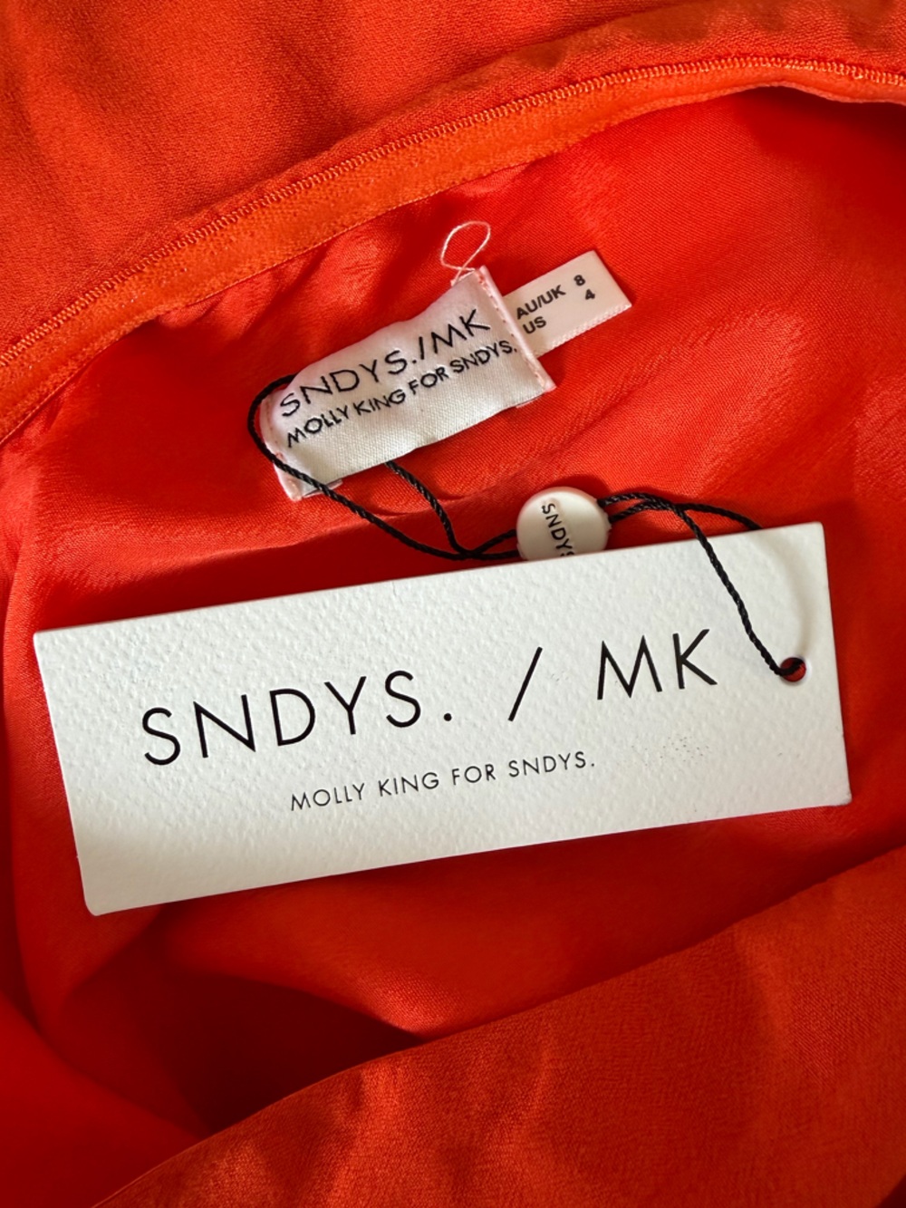 SNDYS. x MOLLY KING NWT | Nobu Dress in Orange - Picture 7 of 10